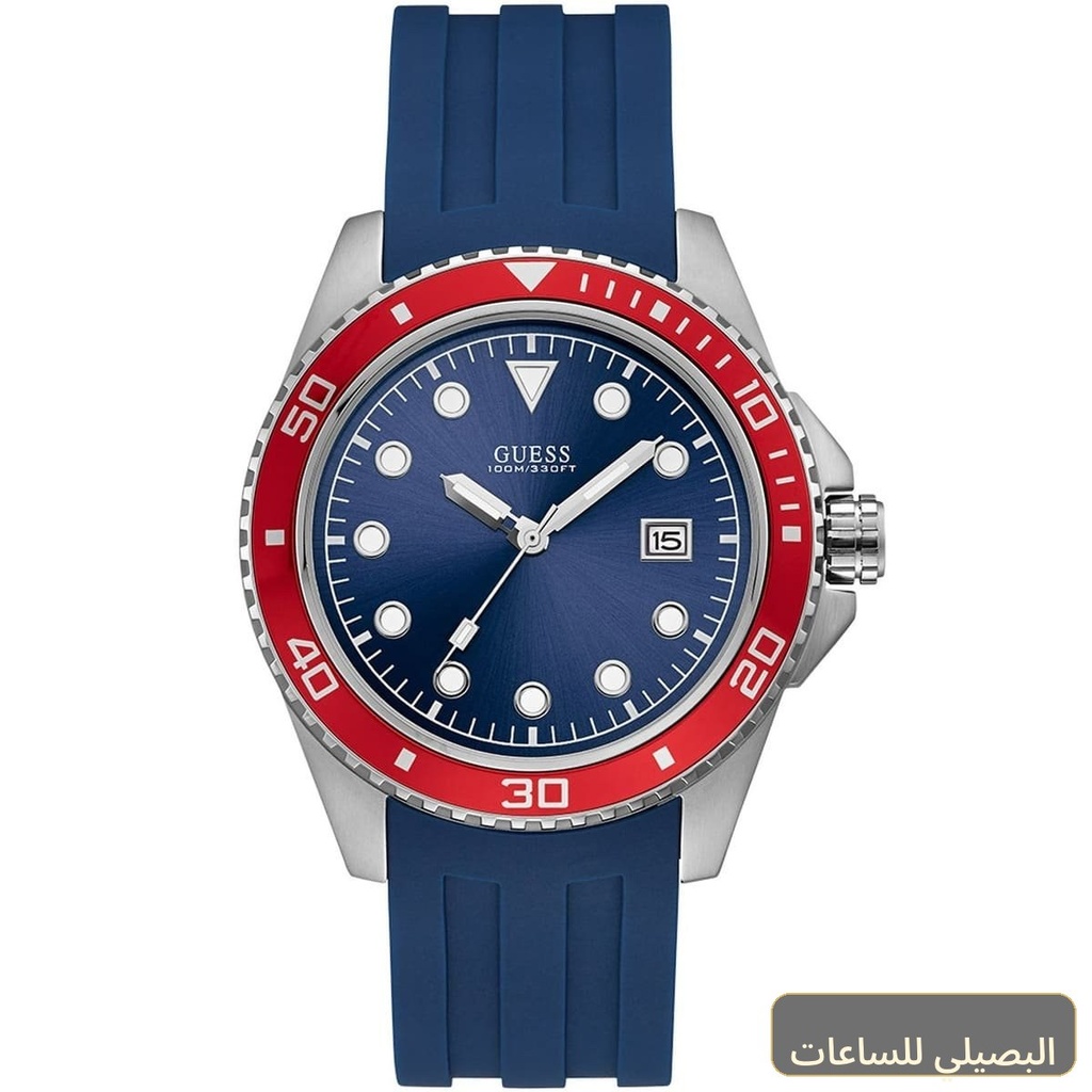 [W1109G2] ساعة جيس كرو للرجال W1109G2 بمينا أزرق وسير مطاطي أزرق