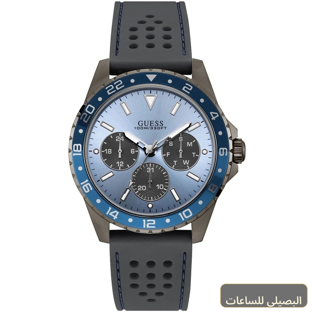 ساعة جيس أوديسي للرجال W1108G6 بمينا أزرق وسير مطاطي رمادي
