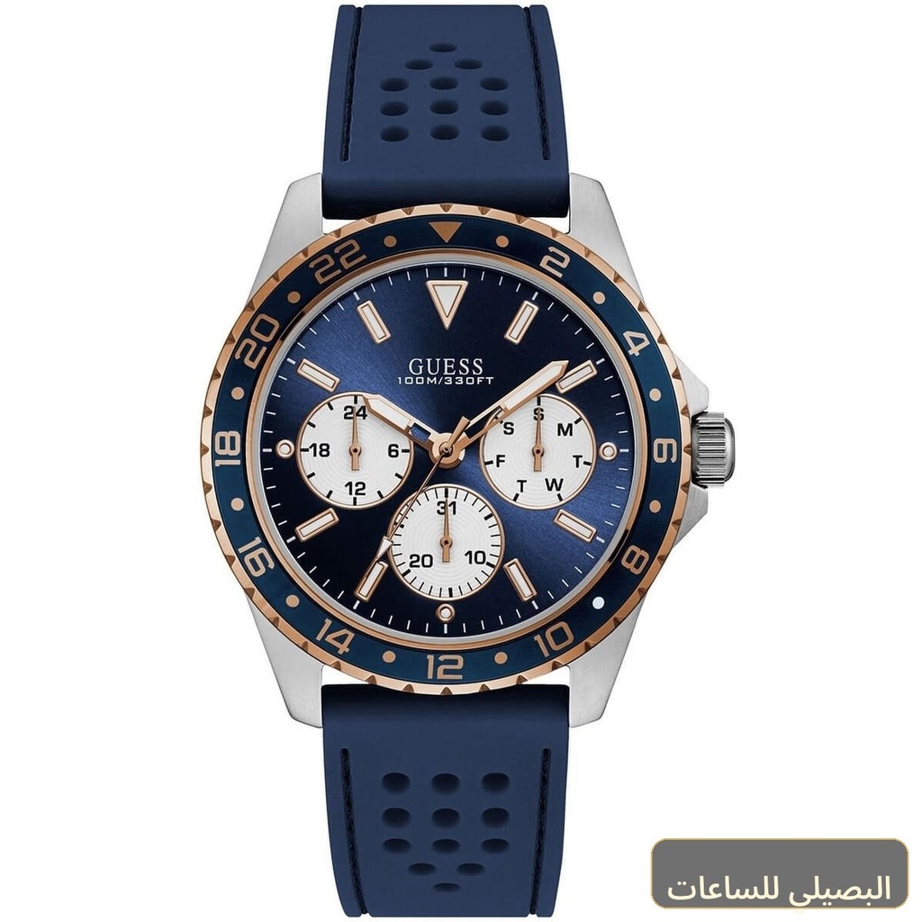 ساعة جيس أوديسي للرجال W1108G4 بسير مطاطي أزرق ومينا أزرق