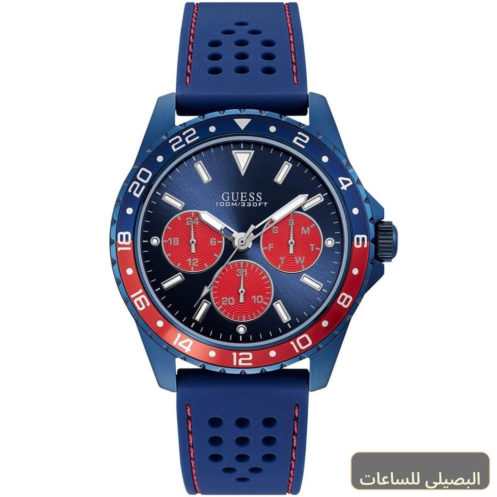 ساعة جيس أوديسي للرجال W1108G1 بمينا أزرق وسير مطاطي أزرق