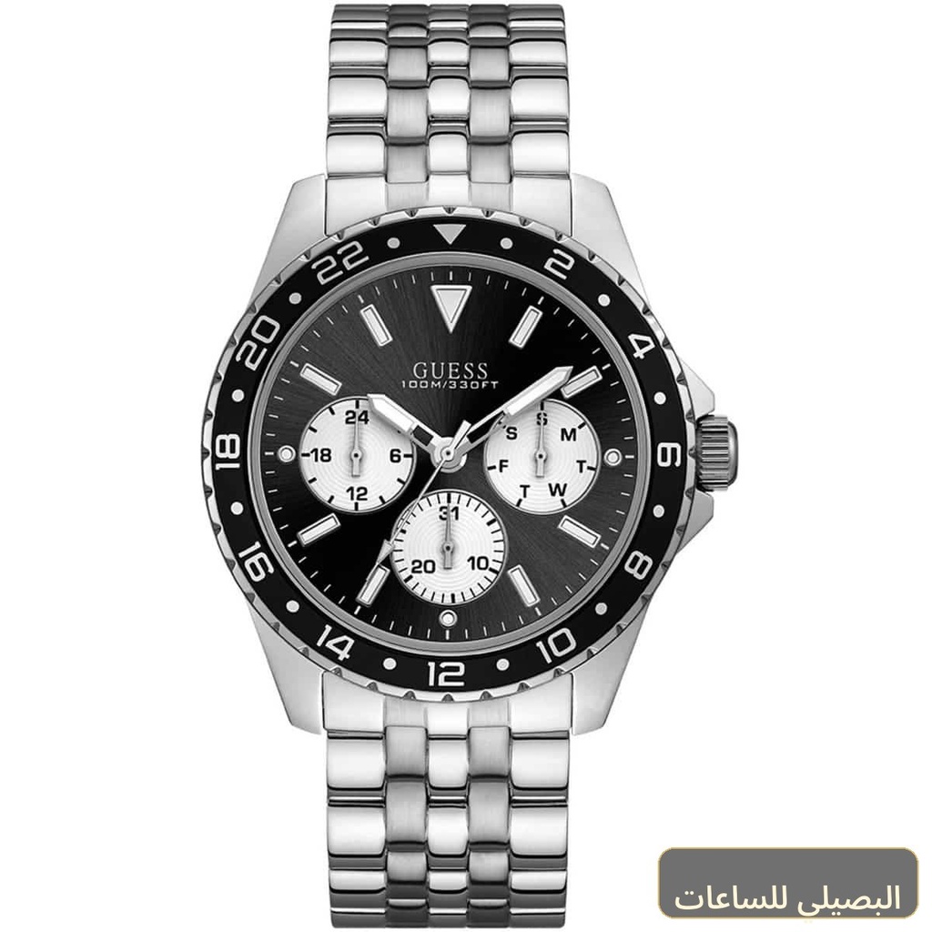 [W1107G1] ساعة جيس أوديسي للرجال W1107G1 بسوار فضي ومينا أسود