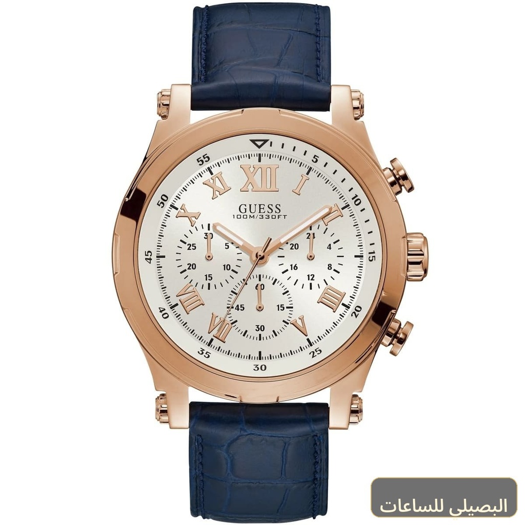 [W1105G4] ساعة جيس أنكور للرجال W1105G4 بمينا أبيض وسير جلد أزرق