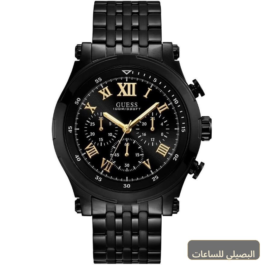 [w1104g2] ساعة جيس أنكور للرجال W1104G2 بسوار معدني أسود ومينا أسود