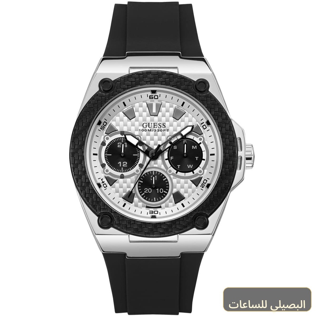 ساعة جيس ليجاسي للرجال W1049G3 بمينا أبيض وسير أسود