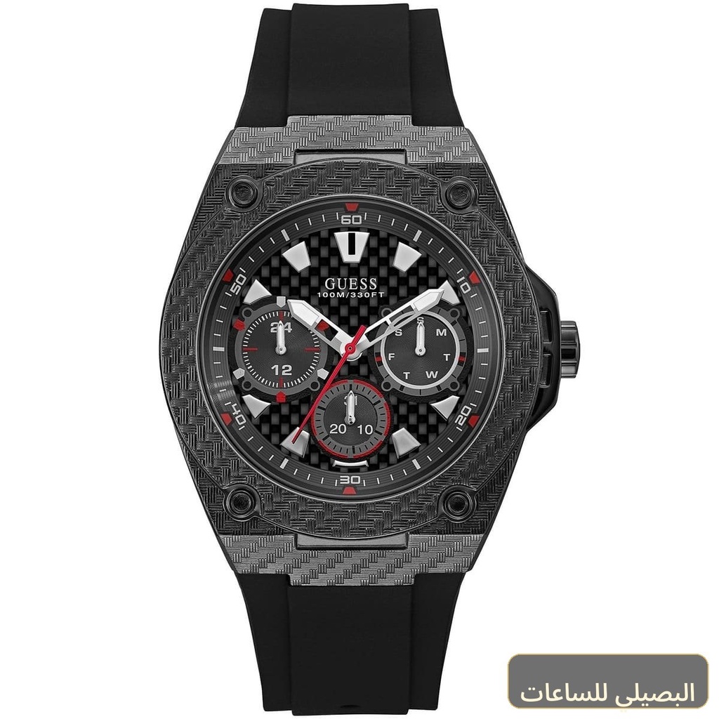 [W1048G2] ساعة جيس ليجاسي للرجال W1048G2 بسير مطاطي ومينا أسود