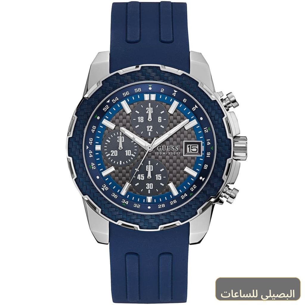 [W1047G2] ساعة جيس أوكتان للرجال W1047G2 بسير مطاطي أزرق ومينا رمادي