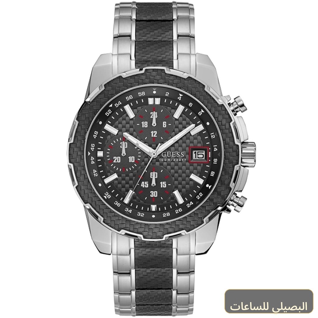 ساعة جيس اوكتان للرجال W1046G1 بسوار ستانلس ستيل فضي وأسود