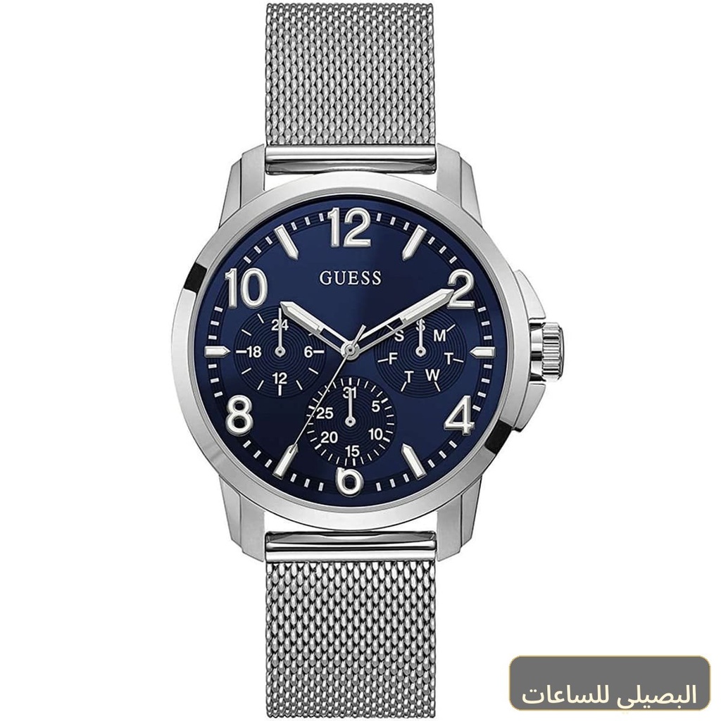 ساعة جيس فوياج للرجال W1040G1 بميناء أزرق وسوار فضي
