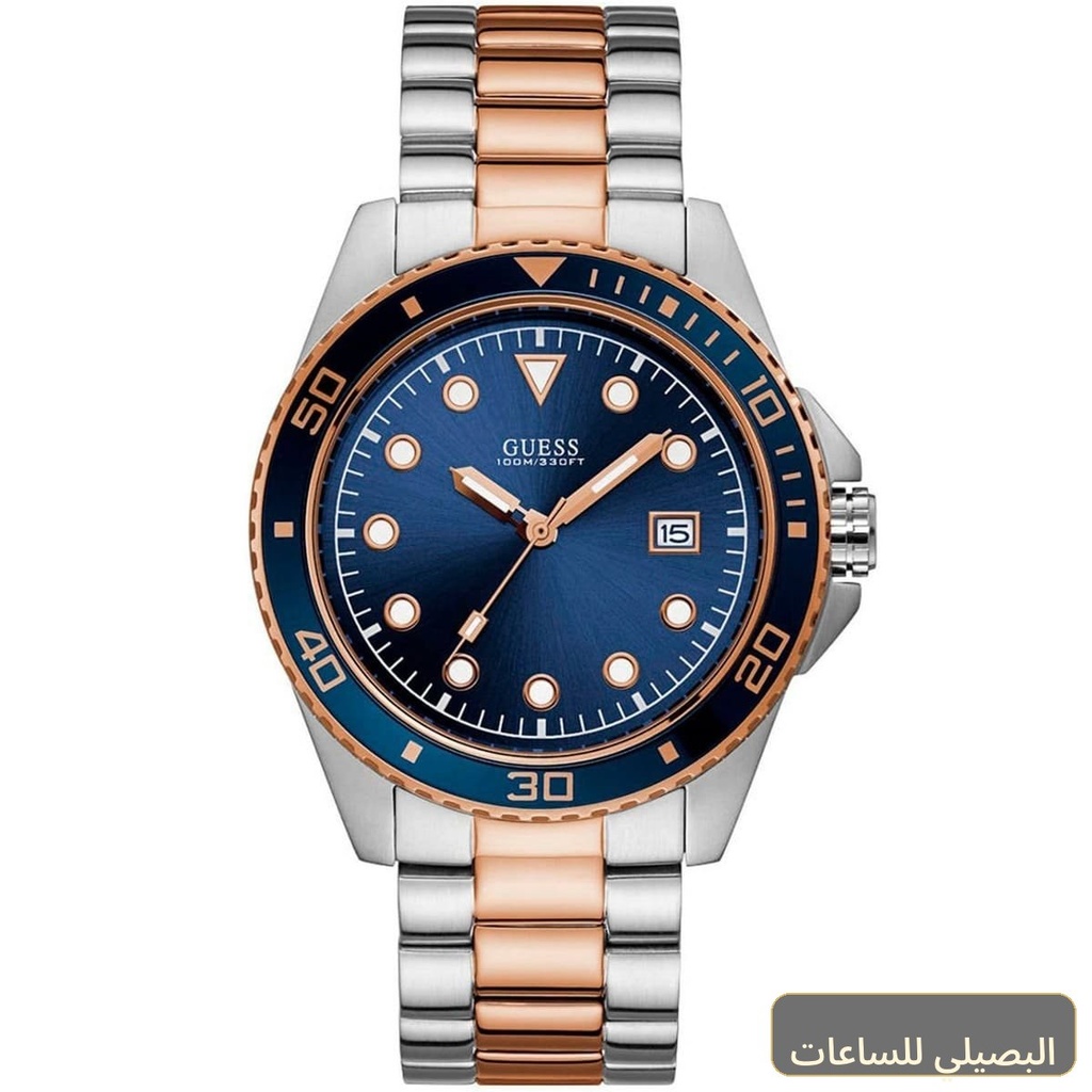 [W1002G5] ساعة جيس كرو للرجال W1002G5 بمينا أزرق وسوار فضي ونحاسي