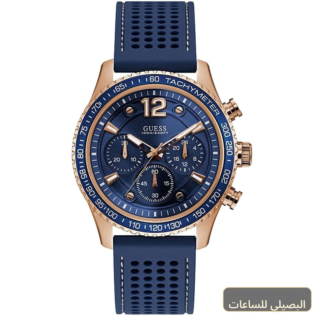 ساعة جيس فليت للرجال W0971G3 بمينا أزرق وسير مطاطي أزرق