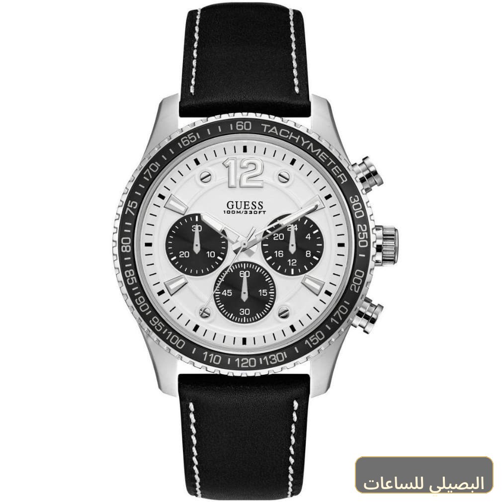 [W0970G4] ساعة جيس فليت للرجال W0970G4 بمينا أبيض وسير جلد أسود