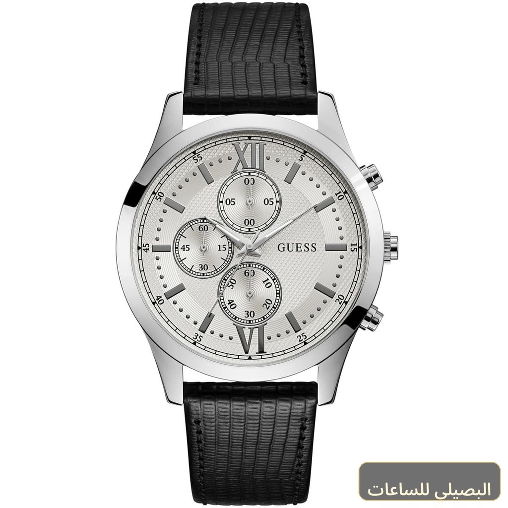 ساعة جيس هدسون للرجال W0876G4 بمينا أبيض وسير جلد أسود