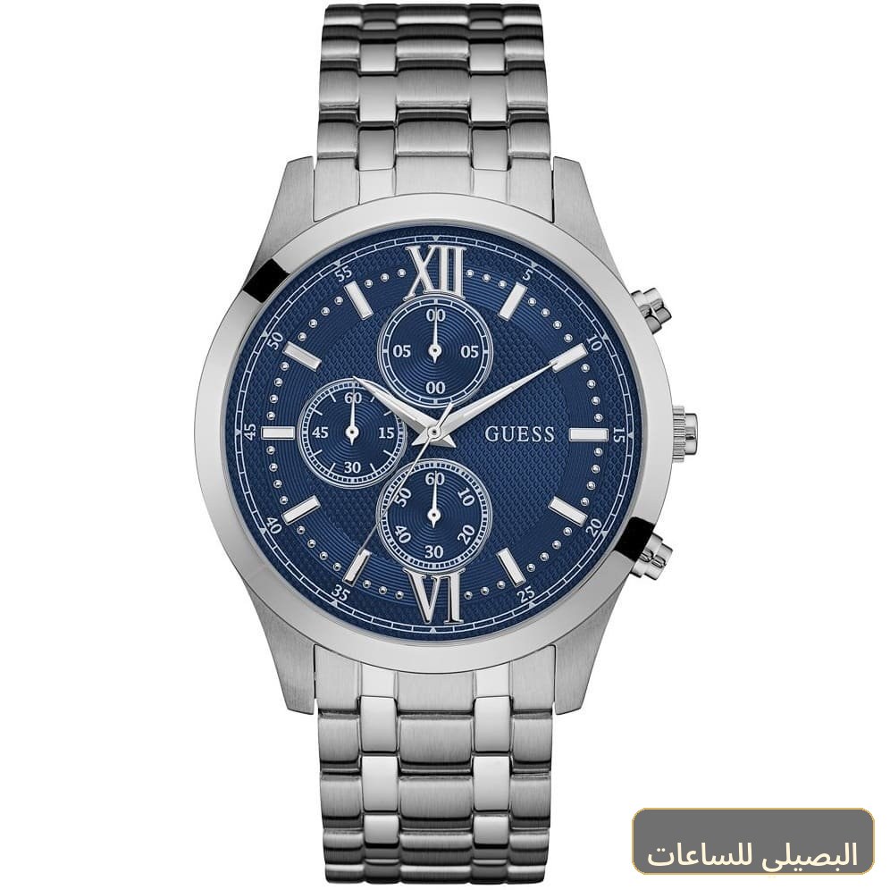 ساعة جيس هدسون للرجال W0875G1 بميناء أزرق وسوار فضي معدني