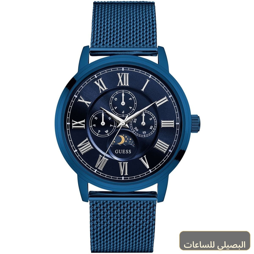 ساعة جيس ديلانسي للرجال W0871G3 بمينا أزرق وسوار أزرق من الستانلس ستيل