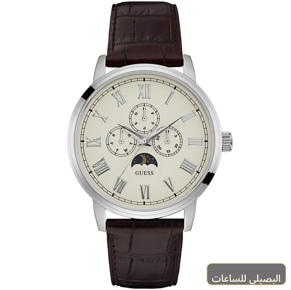 ساعة جيس ديلانسي للرجال W0870G1 بمينا بيج وسير جلد بني