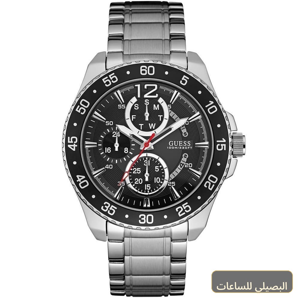 ساعة جيس جيت للرجال W0797G2 بمينا أسود وسوار فضي