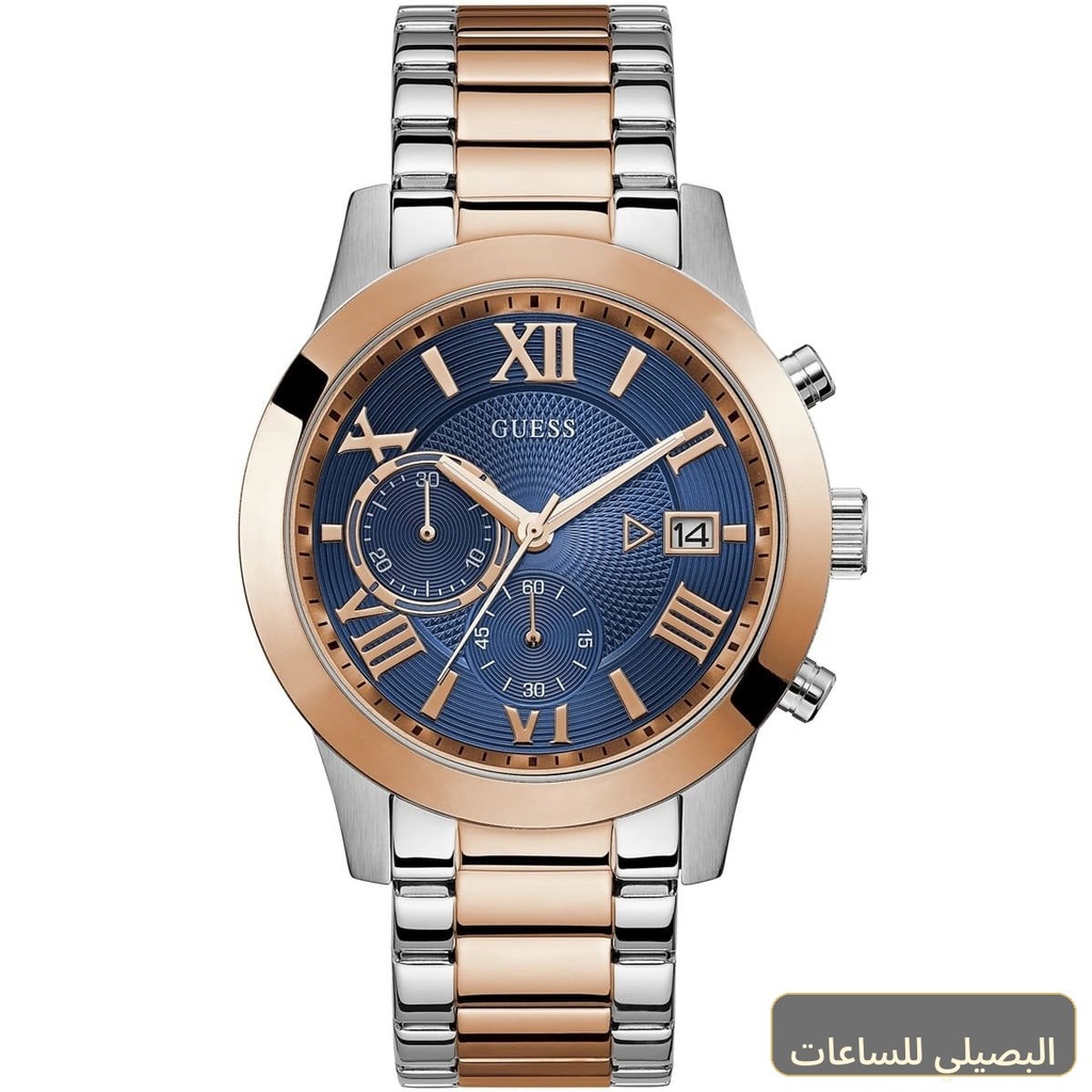 [W0668G6] ساعة جيس أطلس للرجال W0668G6 بمينا أزرق وسوار فضي ونحاسي