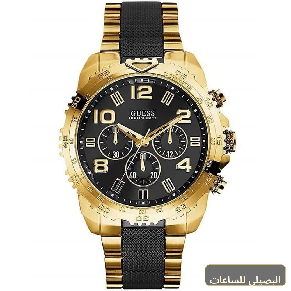 [W0598G4] ساعة جيس فيلوسيتي للرجال W0598G4 بسوار أسود وذهبي ومينا أسود
