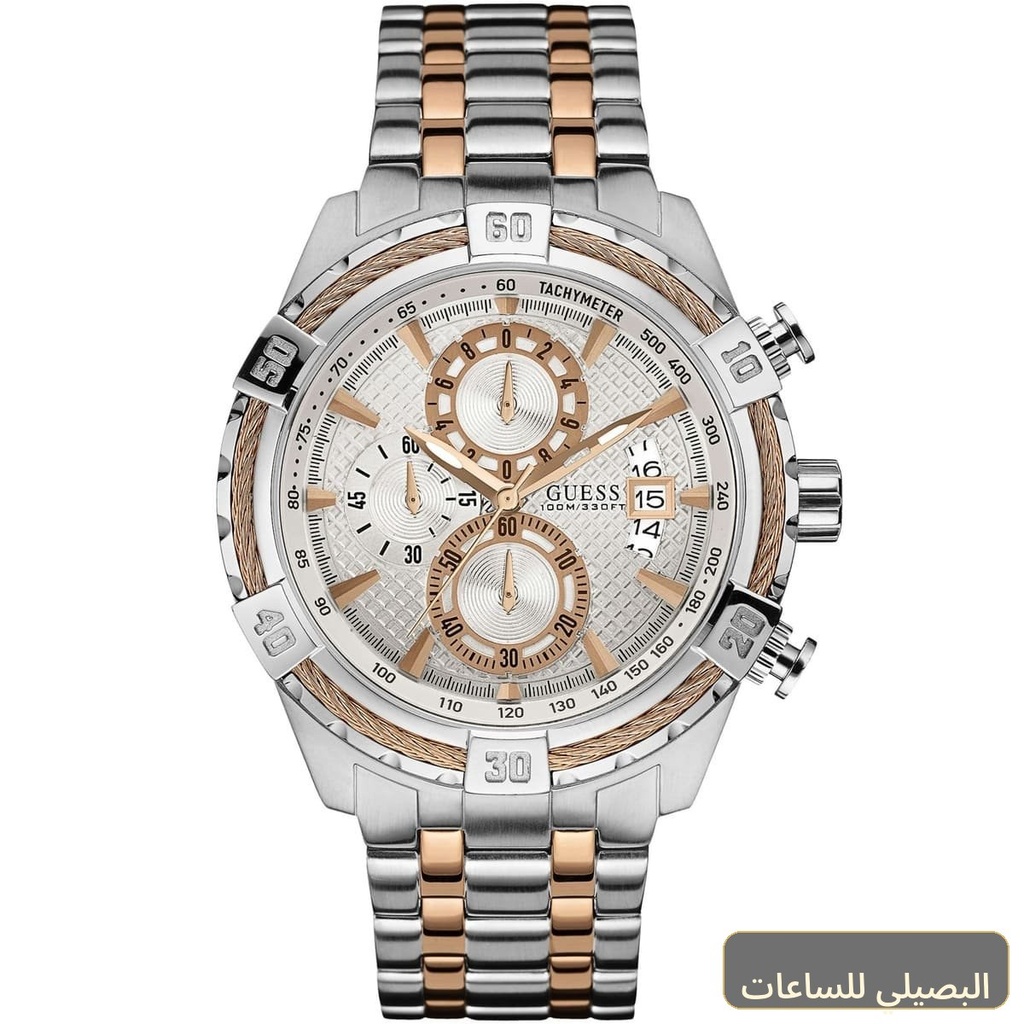 [W0522G4] ساعة جيس مونتيري للرجال W0522G4 بسوار معدني فضي ونحاسي