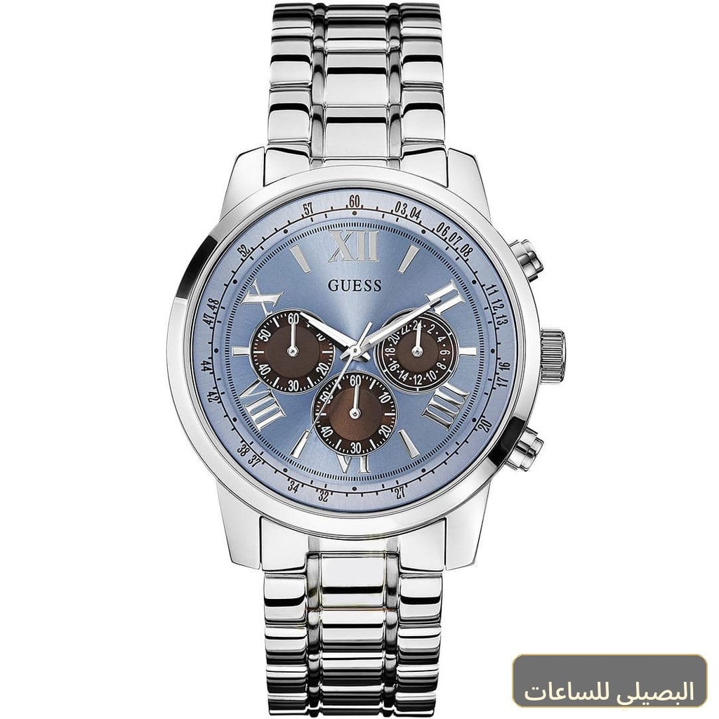 ساعة جيس هورايزون للرجال W0379G6 بميناء أزرق وسوار فضي