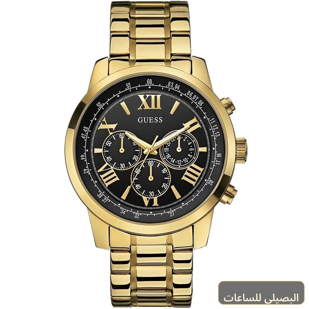 ساعة جيس هورايزون للرجال W0379G4 بميناء أسود وسوار ذهبي معدني