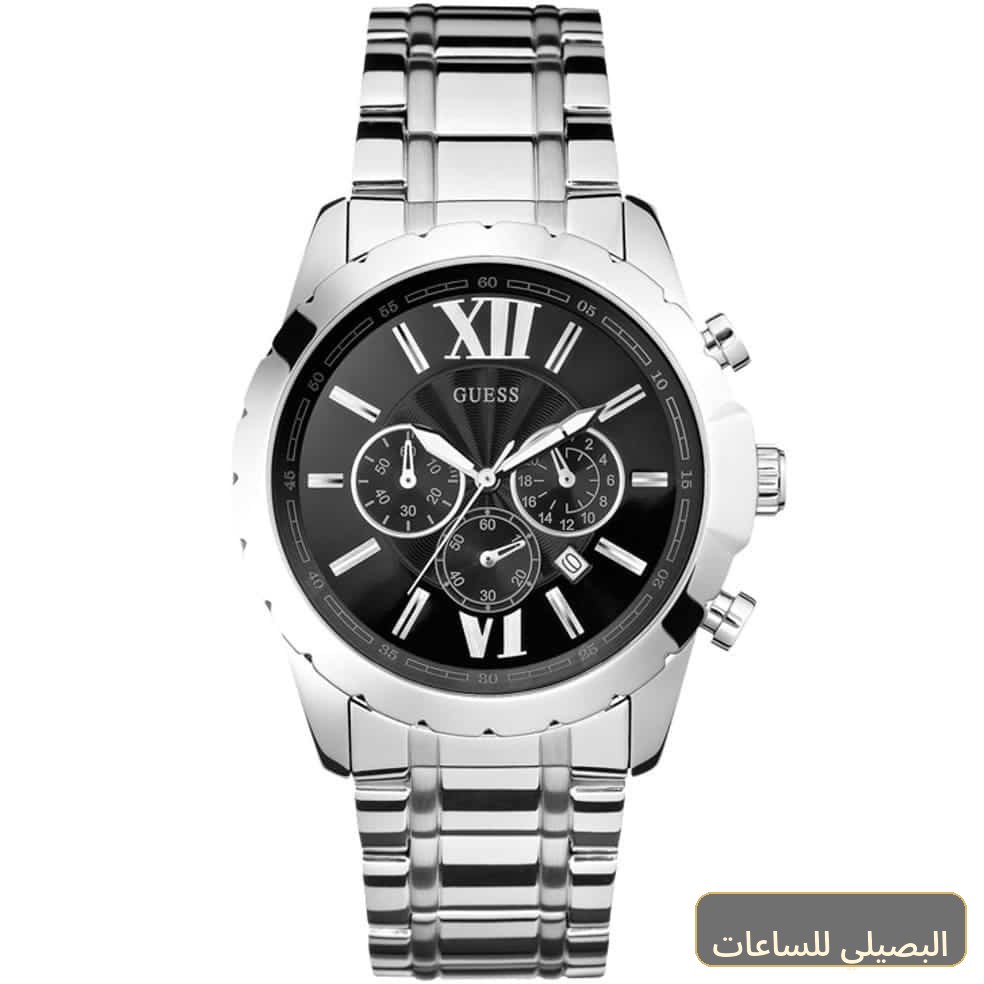 [W0193G2] ساعة جيس اوبتيك للرجال W0193G2 بمينا أسود وسوار فضي معدني