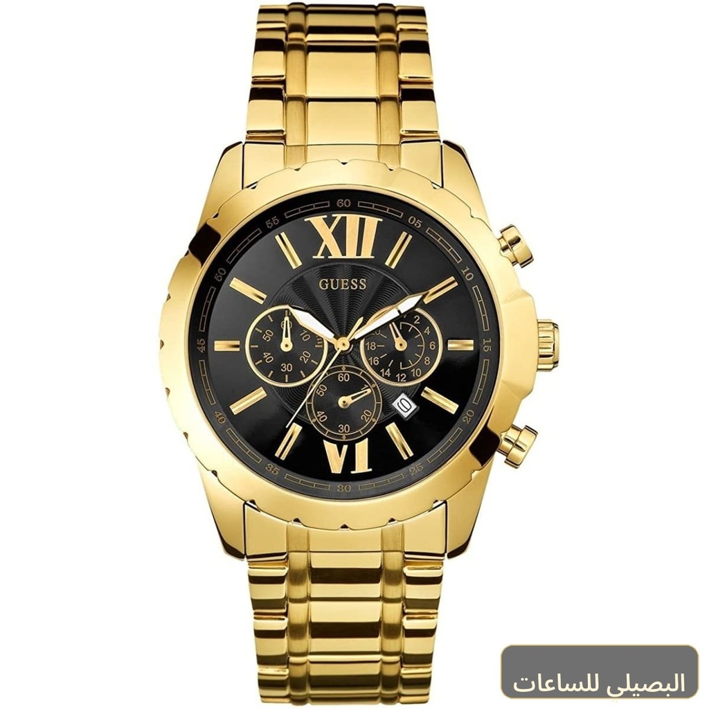 [W0193G1] ساعة جيس اوبتيك للرجال W0193G1 بمينا أسود وسوار ذهبي