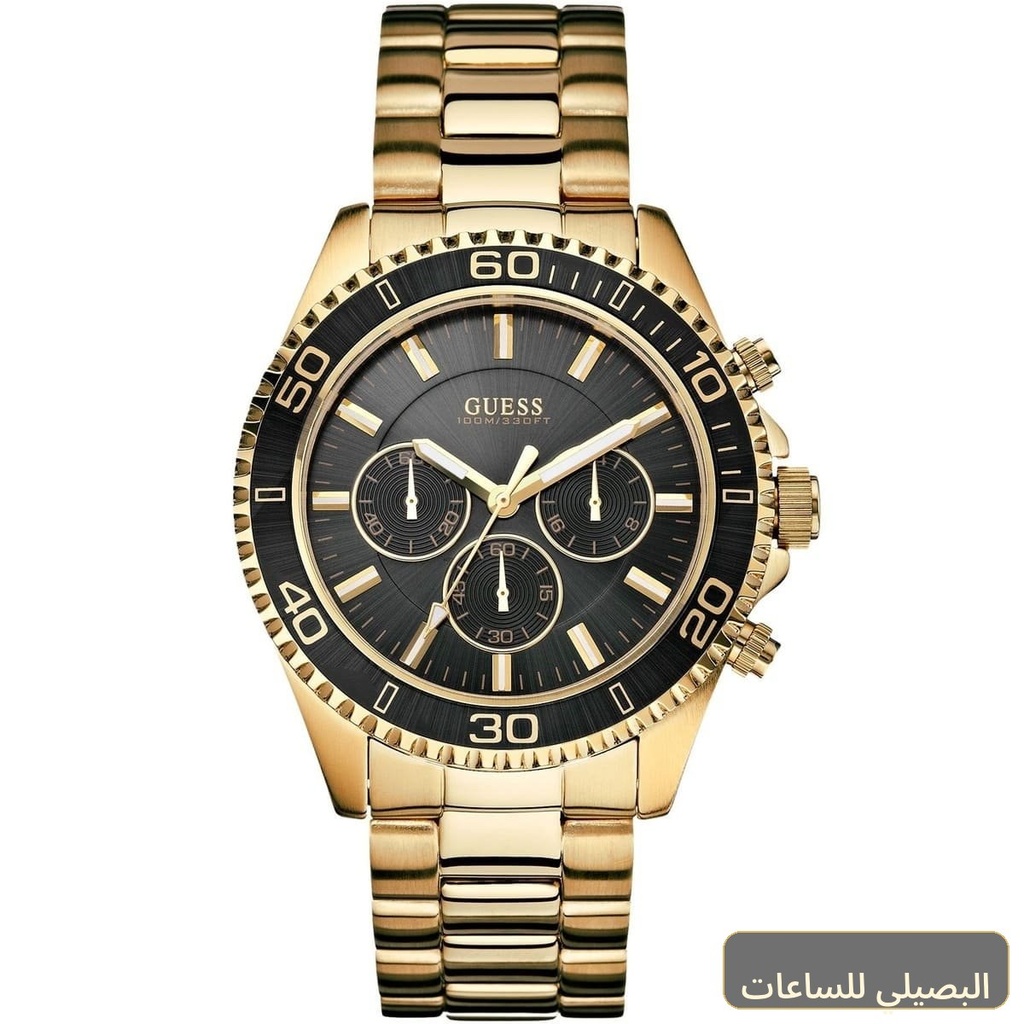 ساعة جيس تشيسر للرجال W0170G2 بمينا أسود وسوار ذهبي