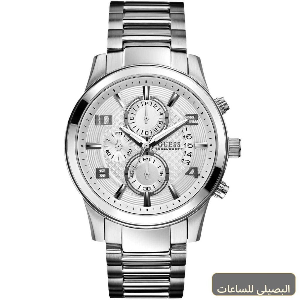 ساعة جيس إكسيك للرجال W0075G3 بسوار فضي ومينا فضي