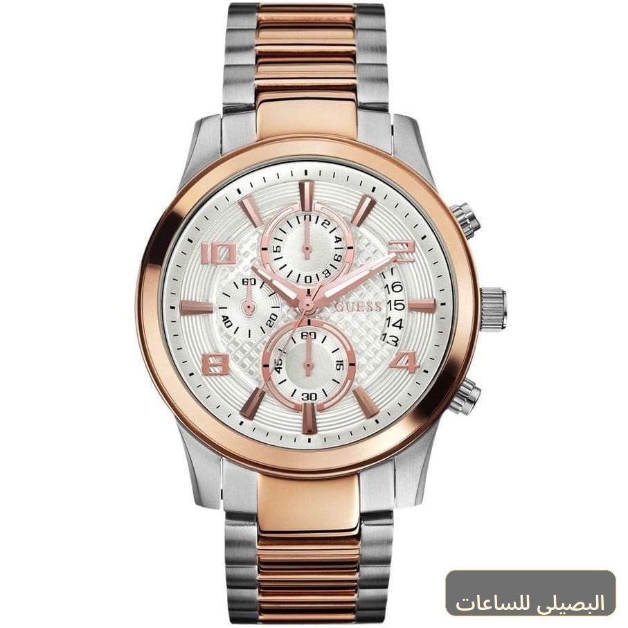 [W0075G2] ساعة جيس إكسيك للرجال W0075G2 بمينا أبيض وسوار فضي ونحاسي