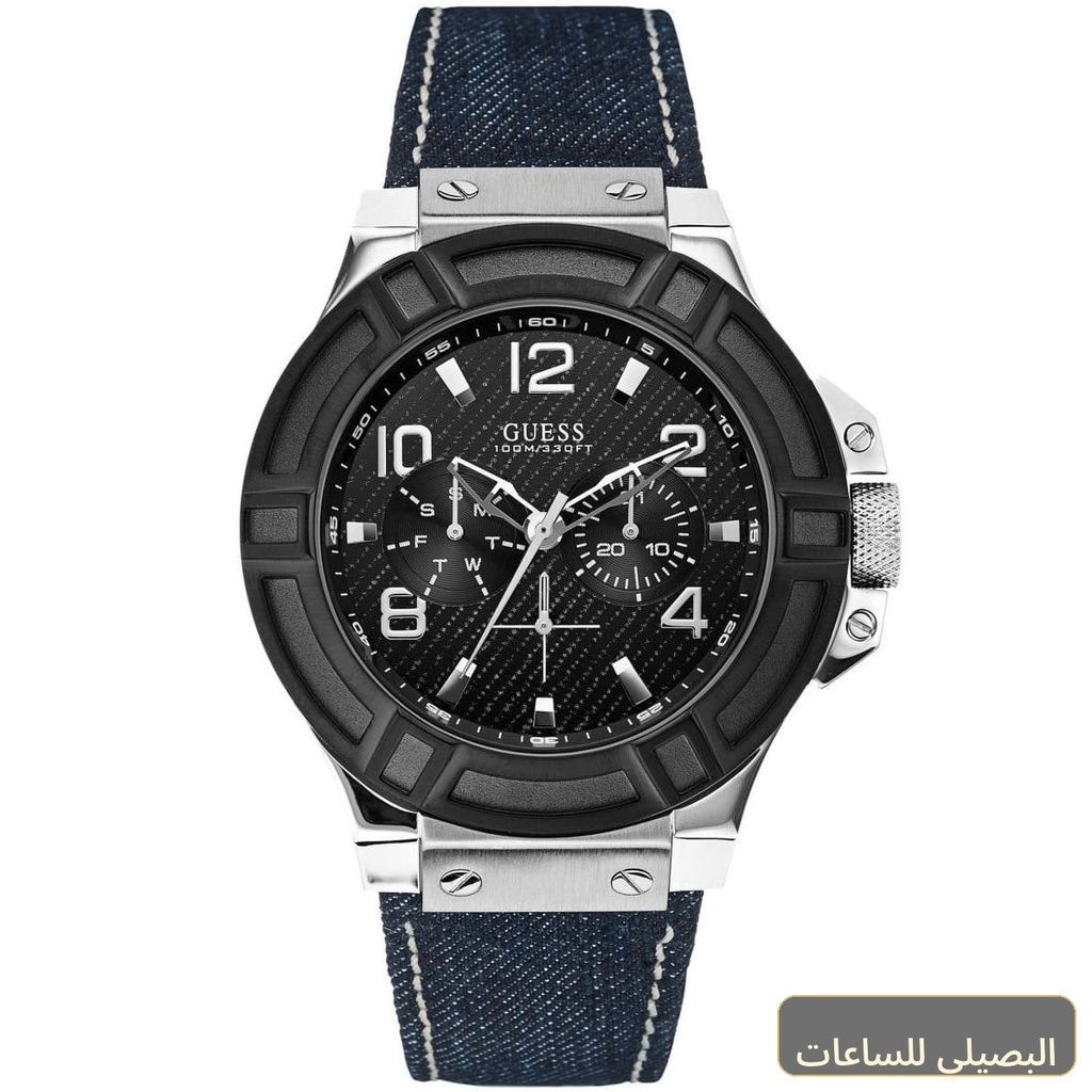 [W0040G9] ساعة جيس ريجور للرجال W0040G9 بمينا أسود وسير جينز أزرق