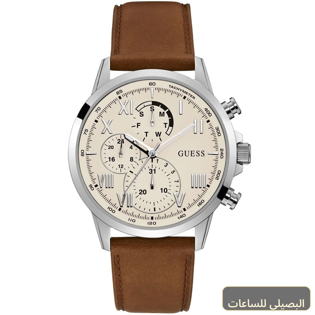 [GW0011G1] ساعة جيس بورتر للرجال GW0011G1 بمينا أبيض وسير جلد بني