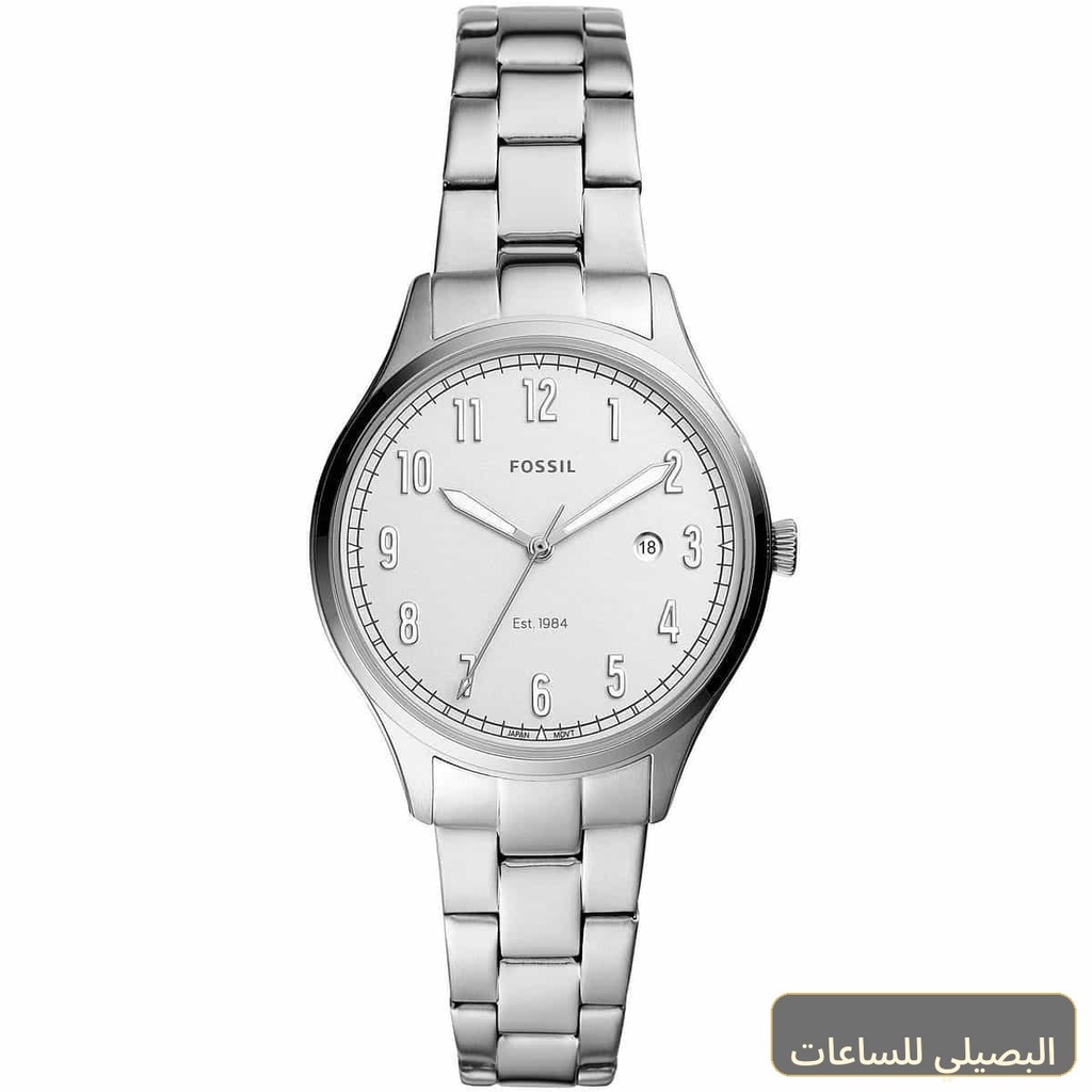 [es4868] ساعة فوسيل ليدي فورستر ES4868 للنساء بسوار فضي ومينا أبيض