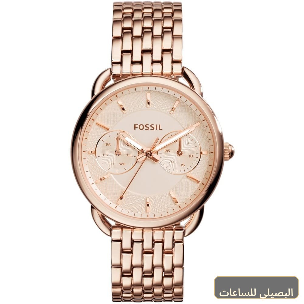 [ES3713] ساعة فوسيل تايلور للنساء ES3713 بمينا وسوار ستانلس ستيل لون نحاسي