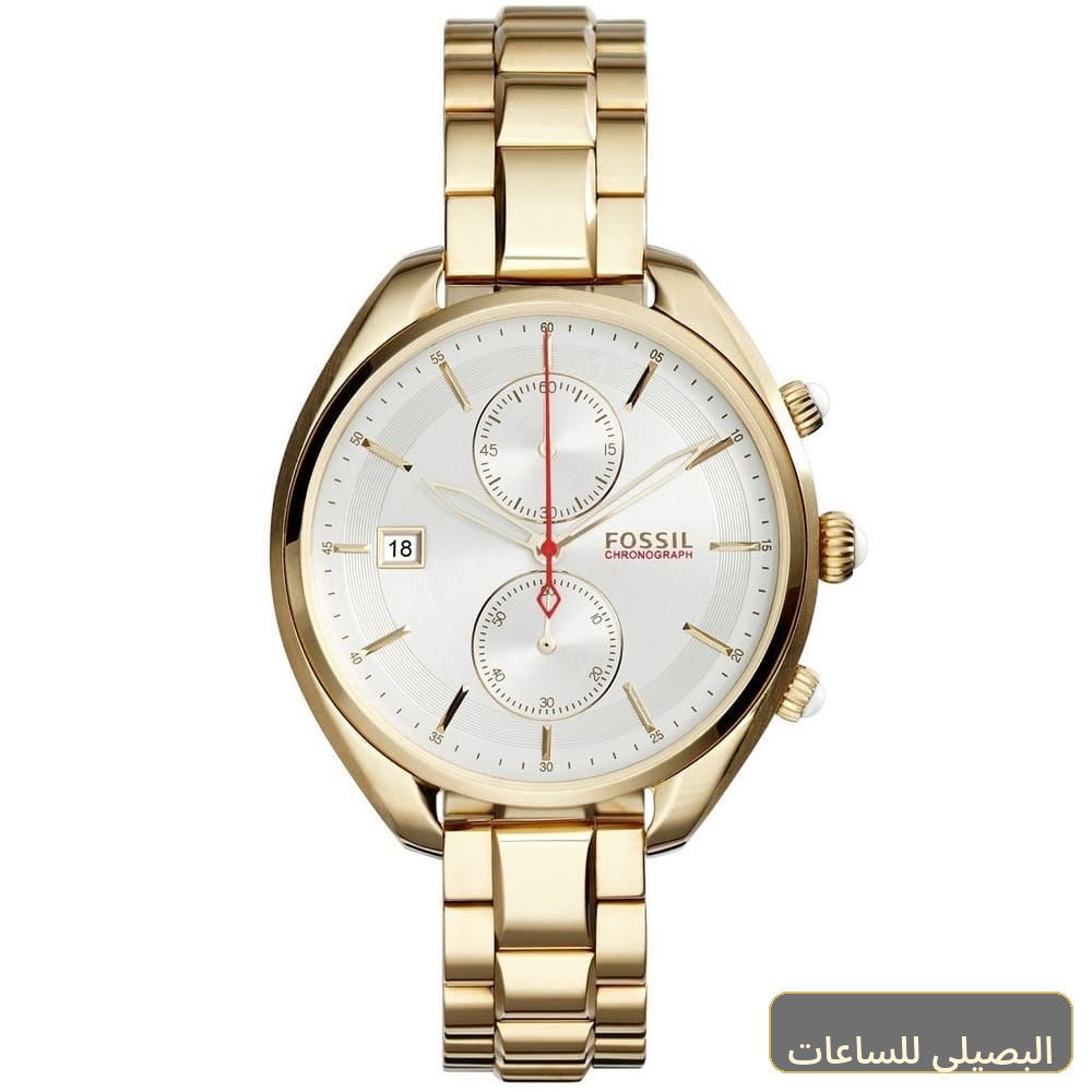 ساعة فوسيل لاند ريسر للنساء CH2976 بسوار ذهبي ومينا أبيض