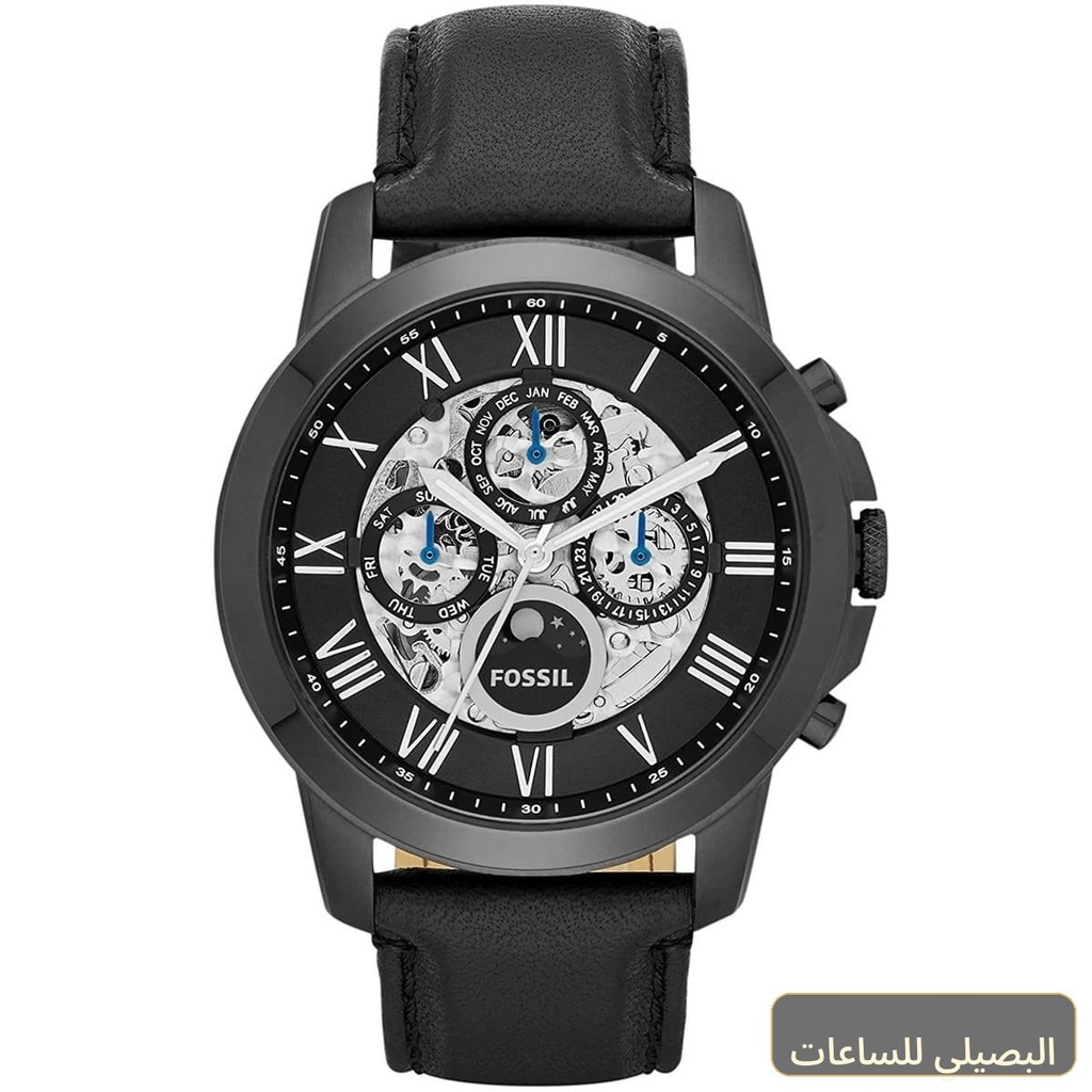 ساعة فوسيل جرانت رجالي أوتوماتيك بسير جلد أسود ME3028