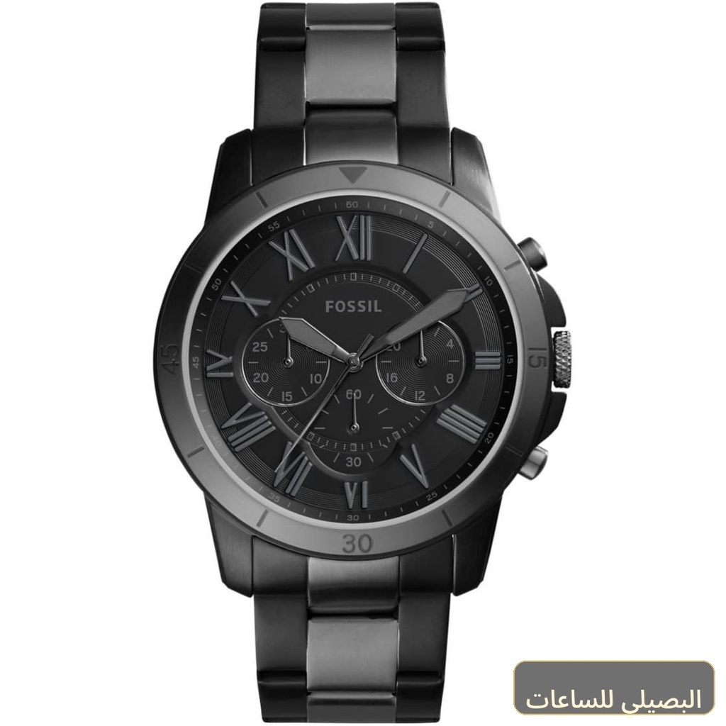 ساعة فوسيل جرانت سبورت رجالي بسير معدن ولون أسود FS5269