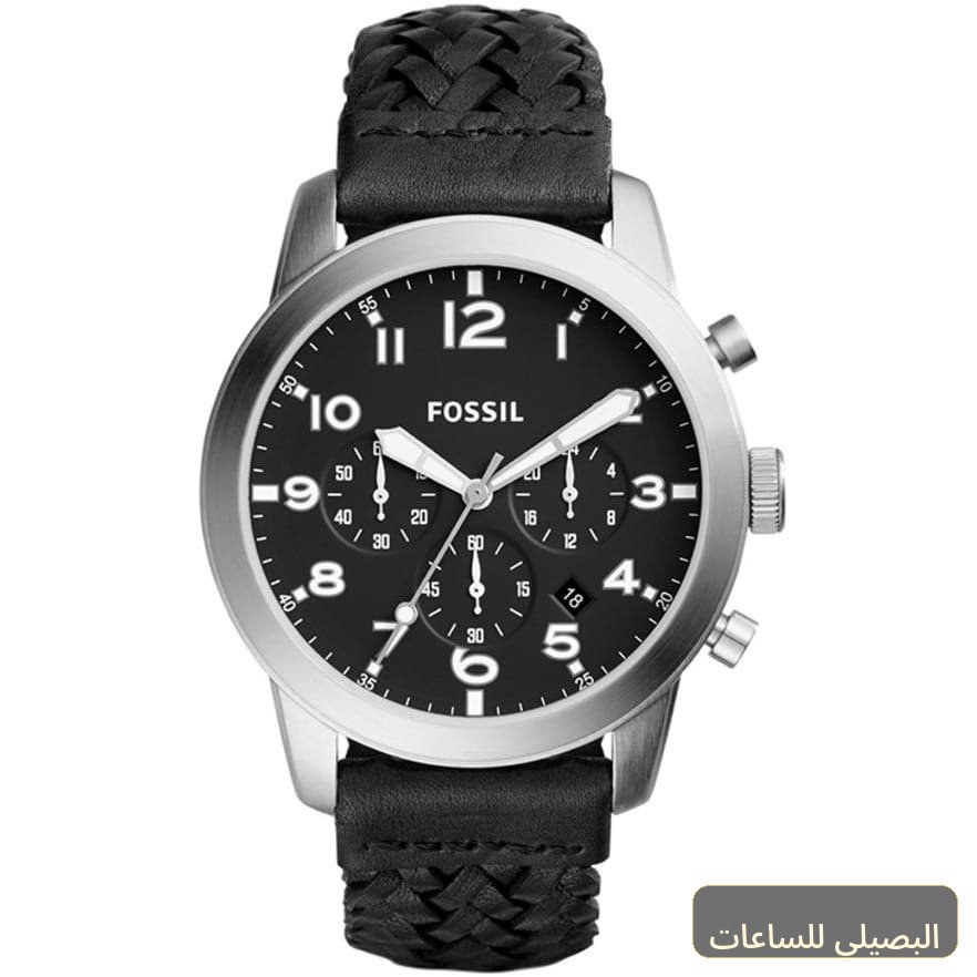 ساعة فوسيل بايلوت 54 رجالي بسوار جلدي أسود ومينا أسود FS5181