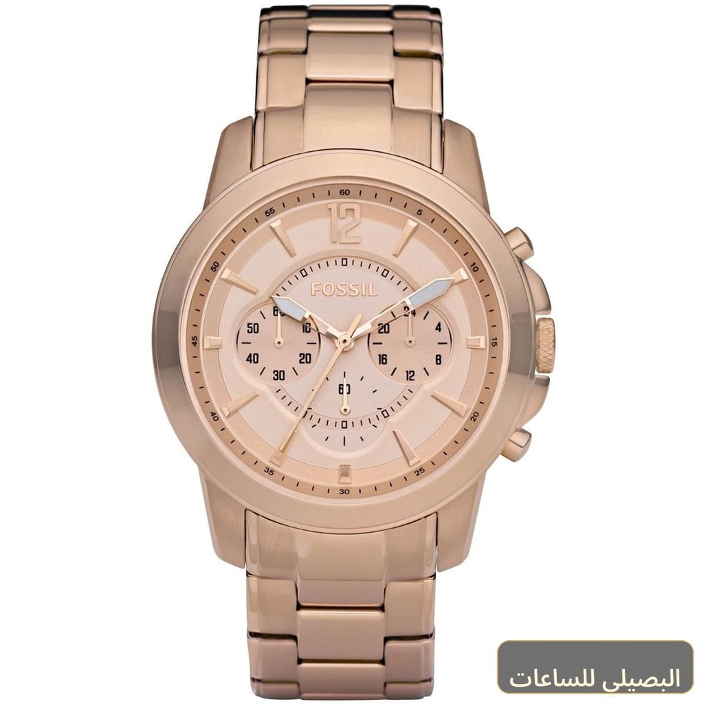 [fs4635] ساعة فوسيل جرانت رجالي بمينا وإطار بلون نحاسي وسوار معدني FS4635