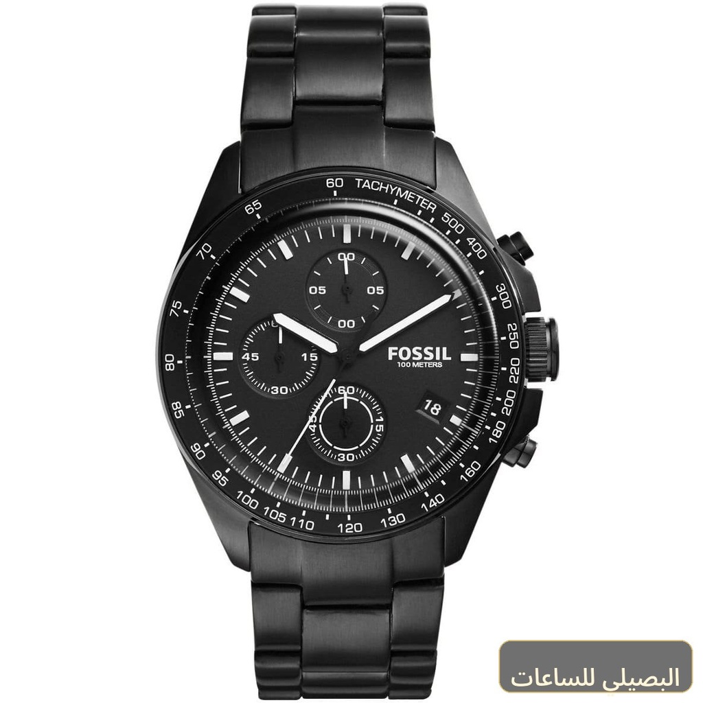 [ch3028] ساعة فوسيل سبورت 54 رجالي بسوار ومينا باللون الأسود CH3028