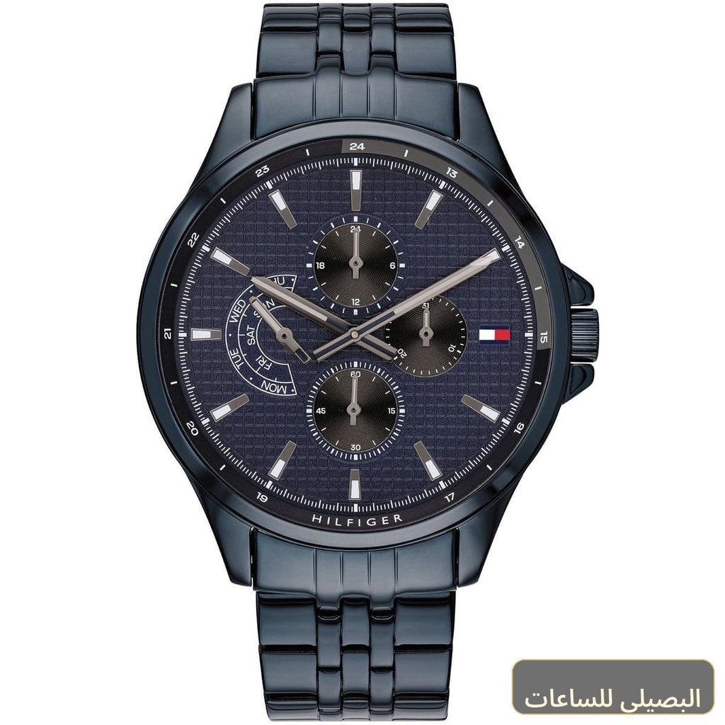 [1791618] ساعة تومي هيلفيغر شاون للرجال 1791618 ستانلس ستيل أزرق بالكامل