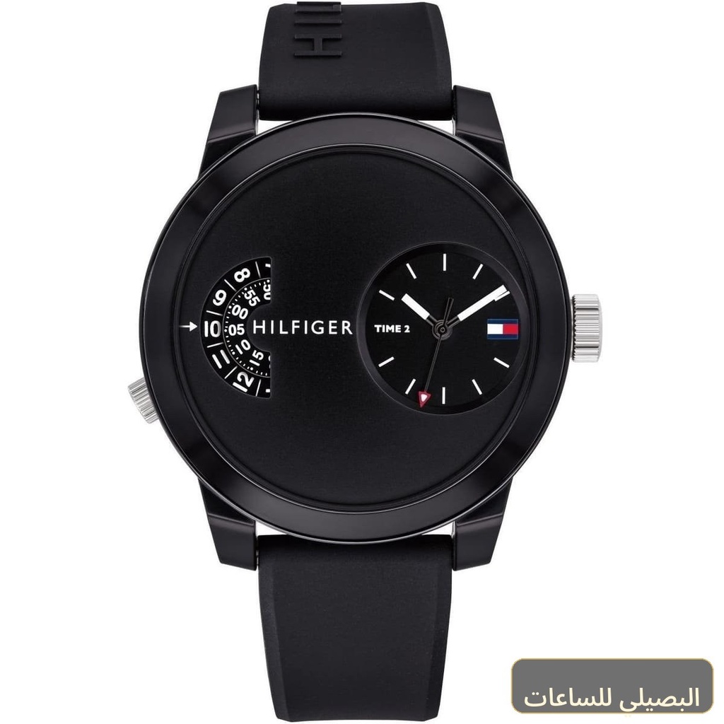 ساعة تومي هيلفيغر دنيم 1791555 للرجال بسير مطاطي أسود