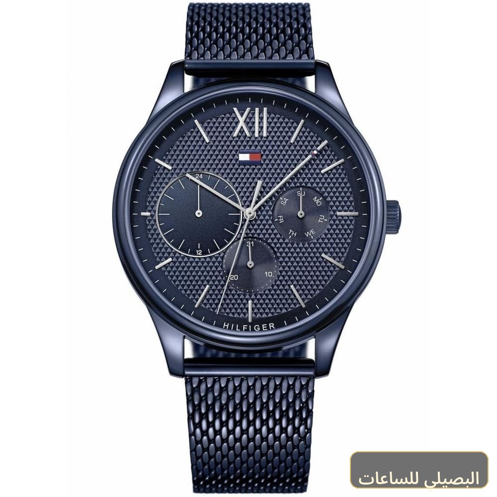 ساعة تومي هيلفيغر دامون رجالي بسوار معدني أزرق 1791421
