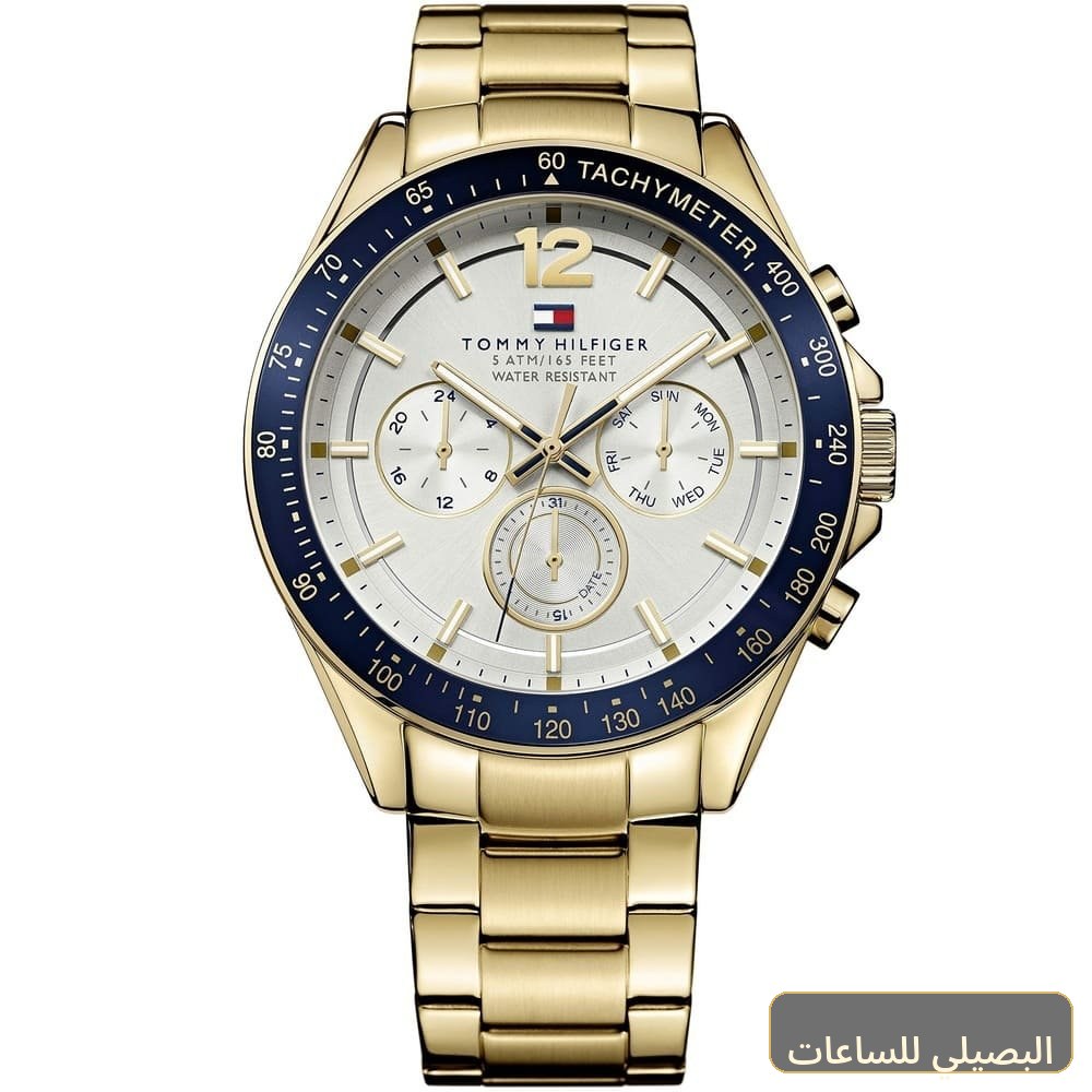 [1791121] ساعة تومي هيلفيغر لوك رجالي بسوار ستانلس ستيل ذهبي 1791121