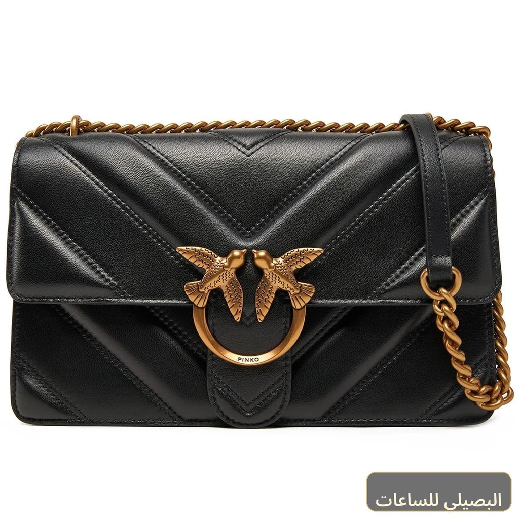[Z3015] حقيبة كتف وكروس بودي نسائية سوداء من بينكو جلد طبيعي