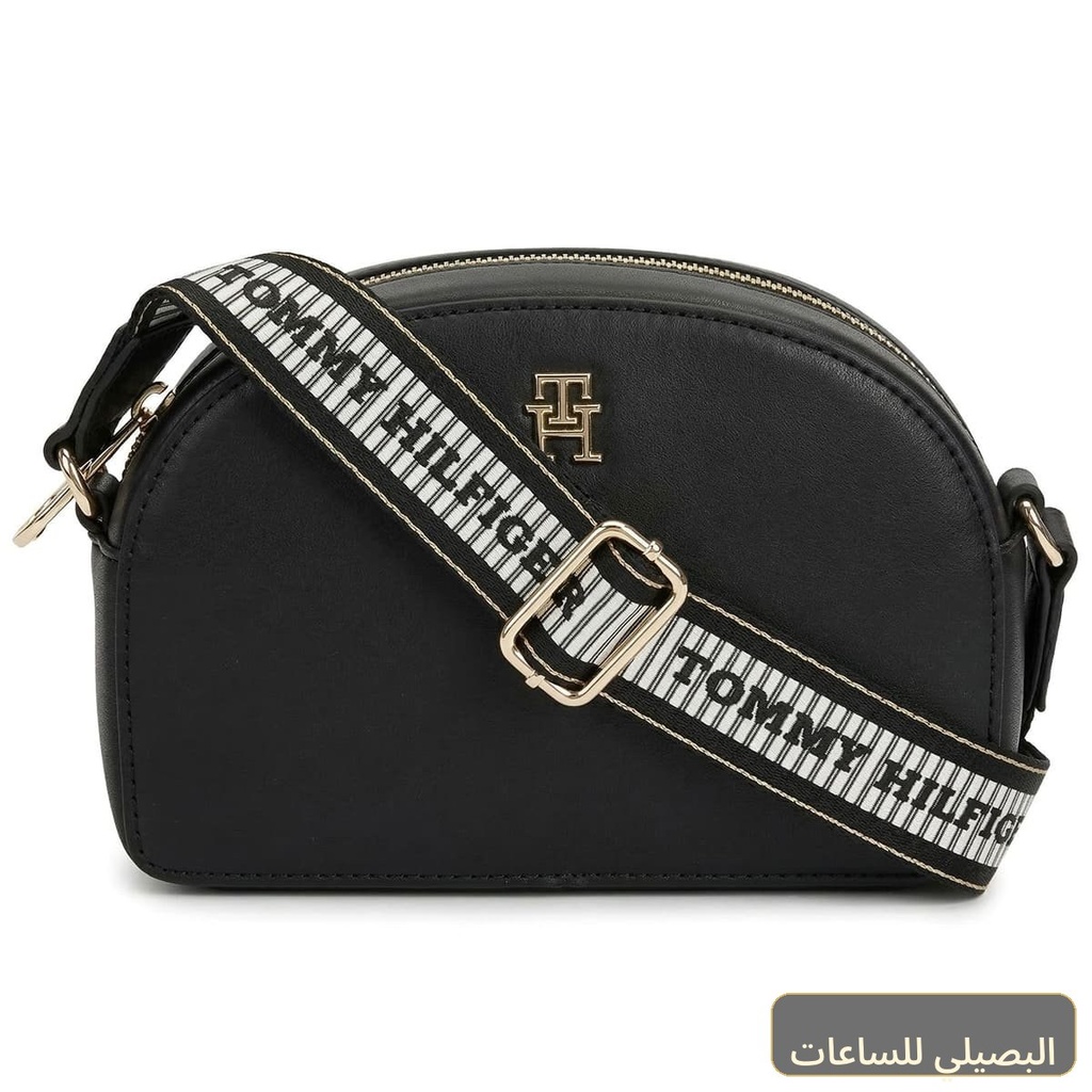 [Z4037] حقيبة كروس بودي نسائية من تومي هيلفيغر جلد باللون الأسود