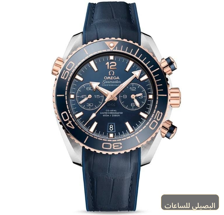 [OMGM-25083] ساعة أوميجا سي ماستر بمينا كحلية وسوار جلد كحلي