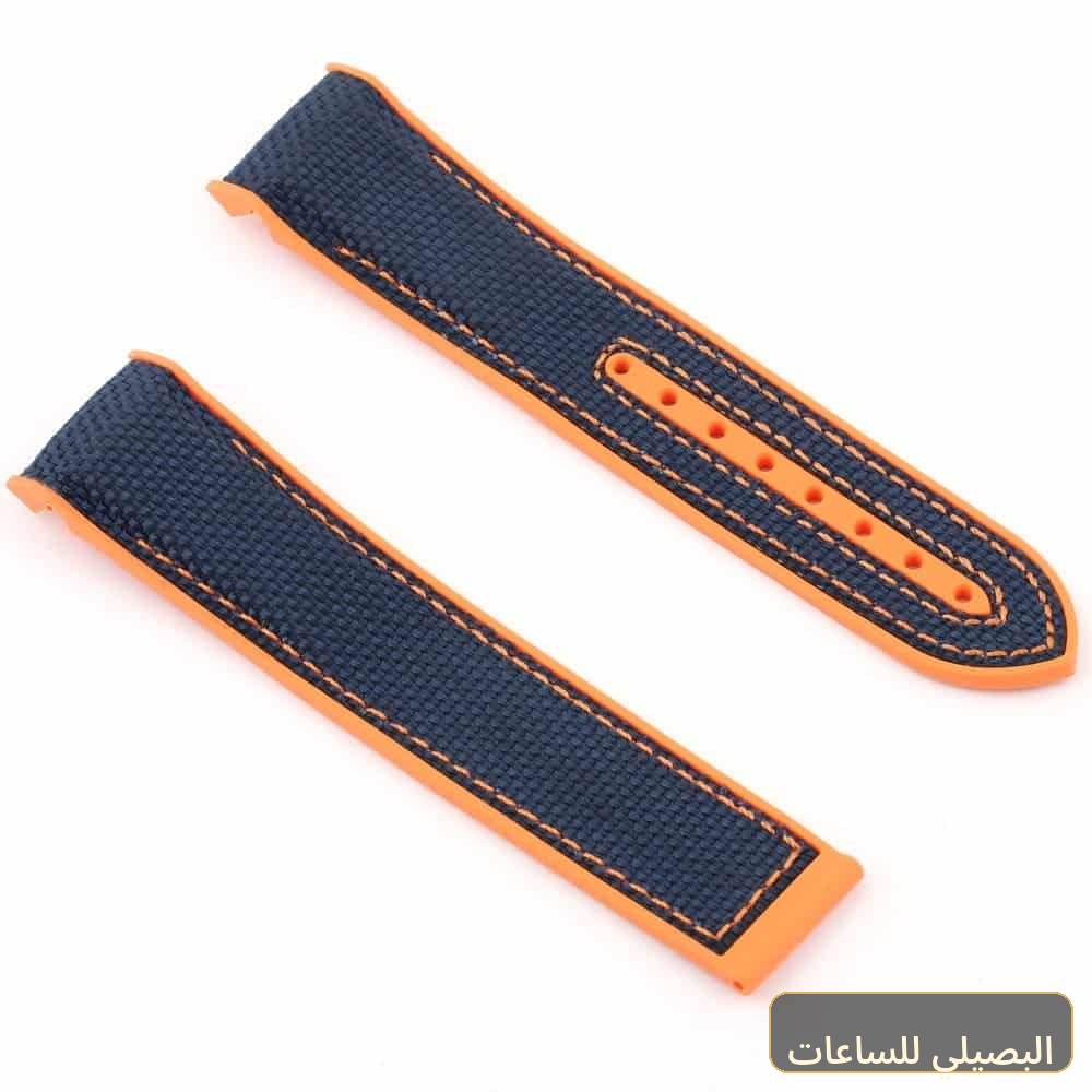 استيك ساعة اوميجا بلونين من المطاط والالياف الصناعية