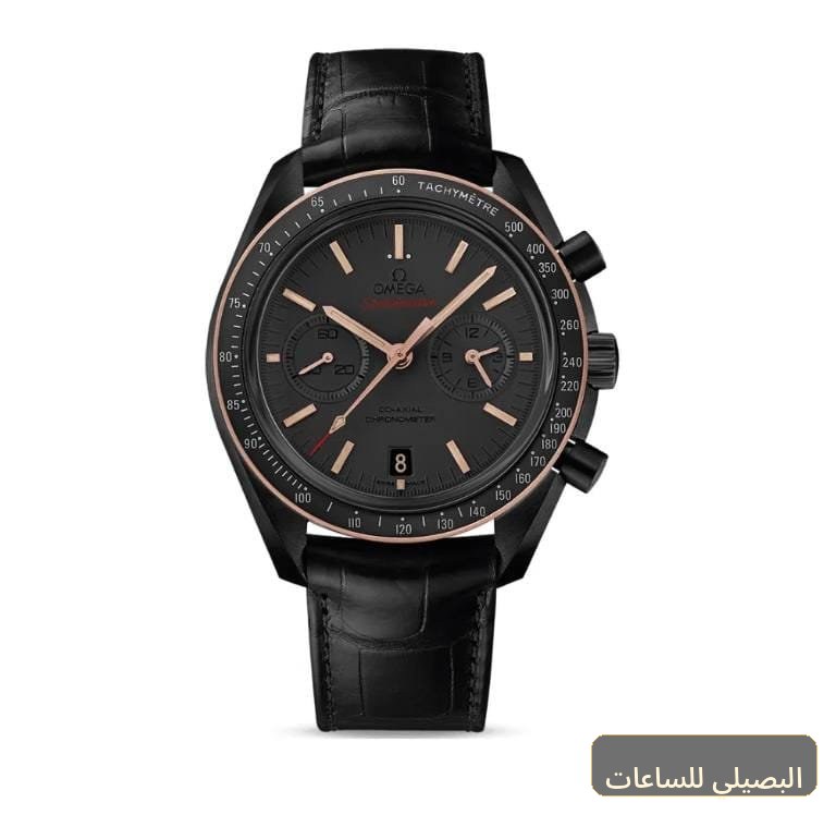 [OMGM-24988] ساعة أوميجا سي ماستر بمينا سوداء وسوار جلد أسود للرجال