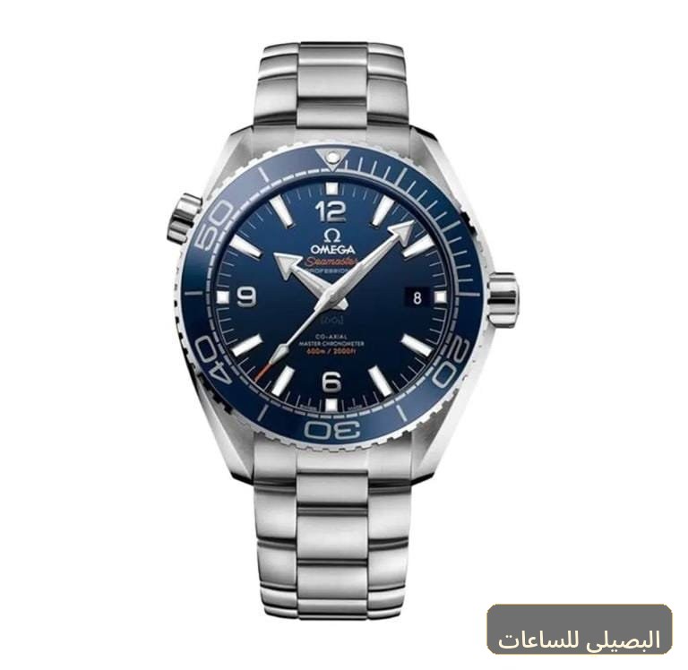 [OMGM-24982] ساعة أوميجا 007 بمينا كحلية وسوار ستانلس ستيل فضي أوتوماتيك